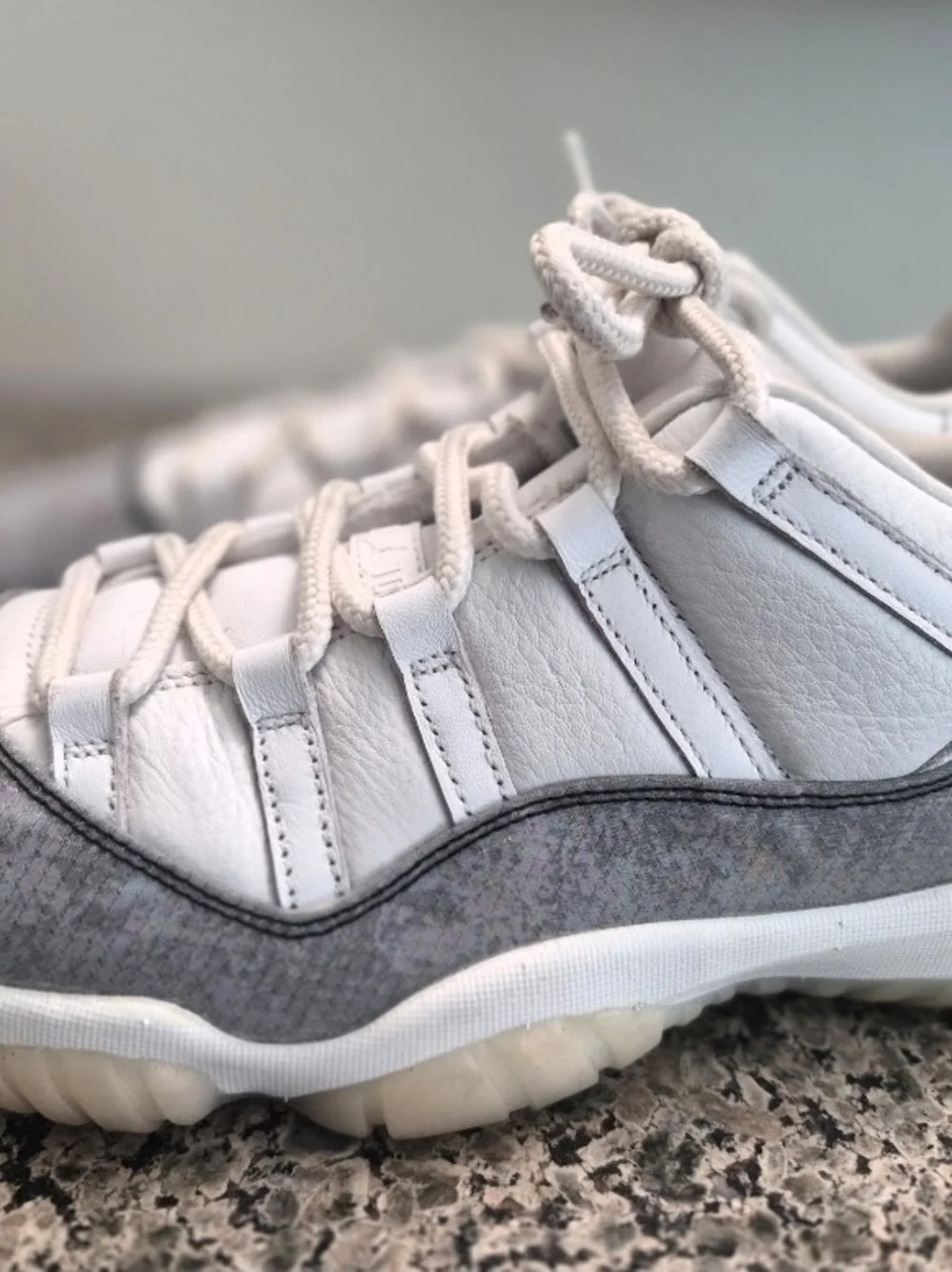 Jordan - Men's 11 - White and Grey Retro Low-Top Sneakers